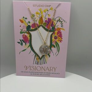 1205.‎ Studio Oh! Gold-Plated Visionary Necklace Initial V
